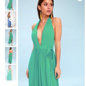 Green Wrap Maxi Dress